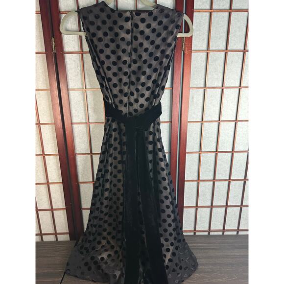 Anthropologie Eva Franco Black Velvet polka dot Women's formal dress size 2 - Picture 5 of 7